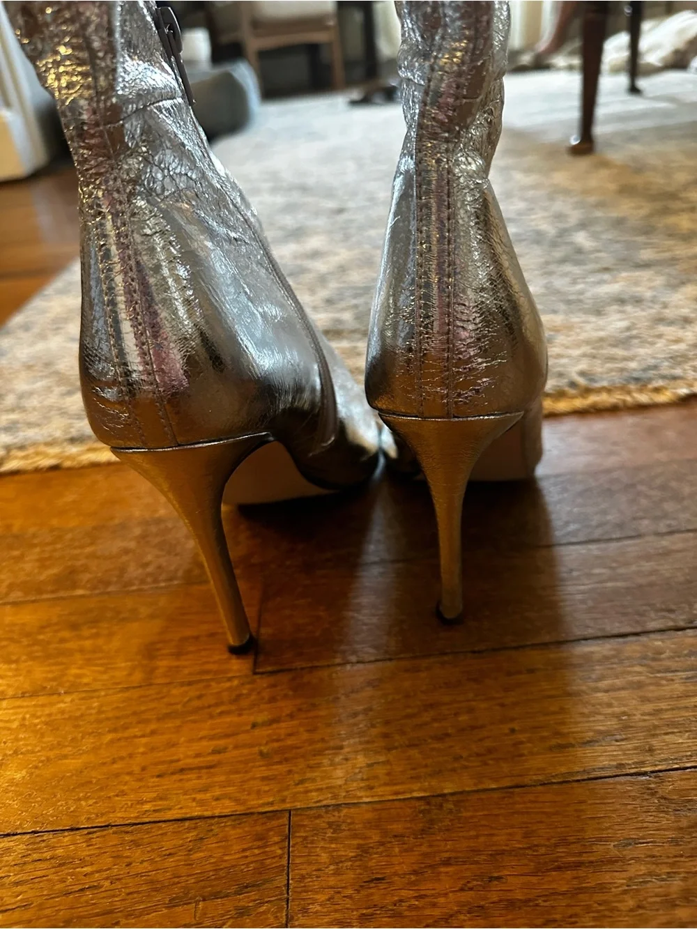 Steve Madden Over the Knee Silver Boots